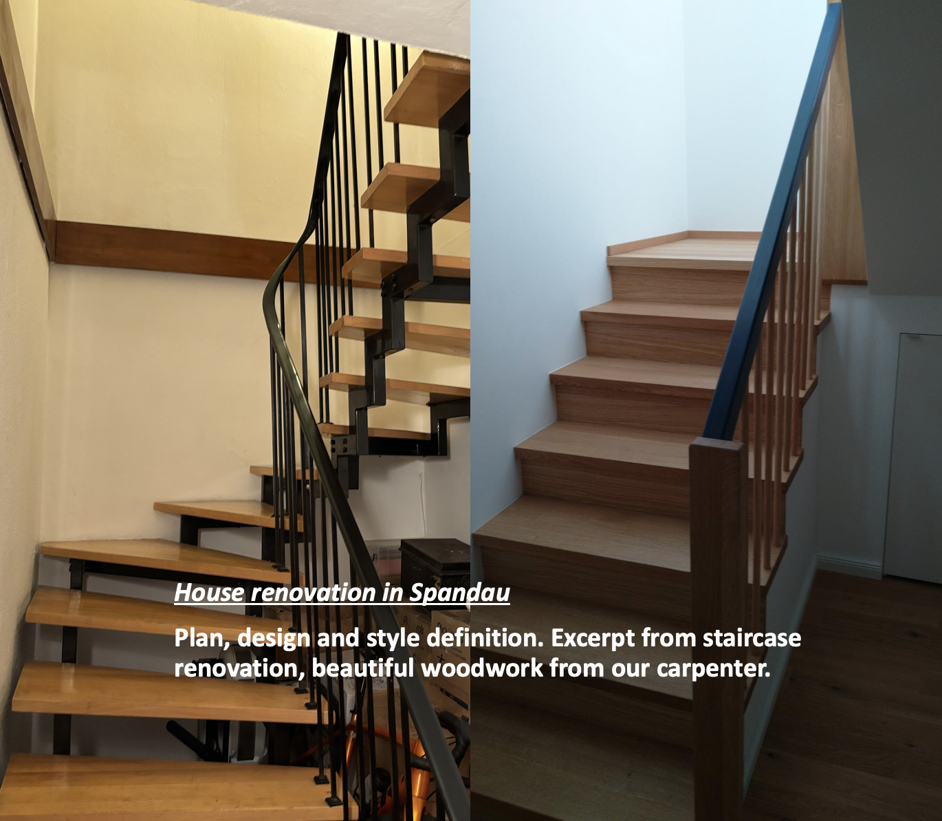 staircase renovation in two stories private house